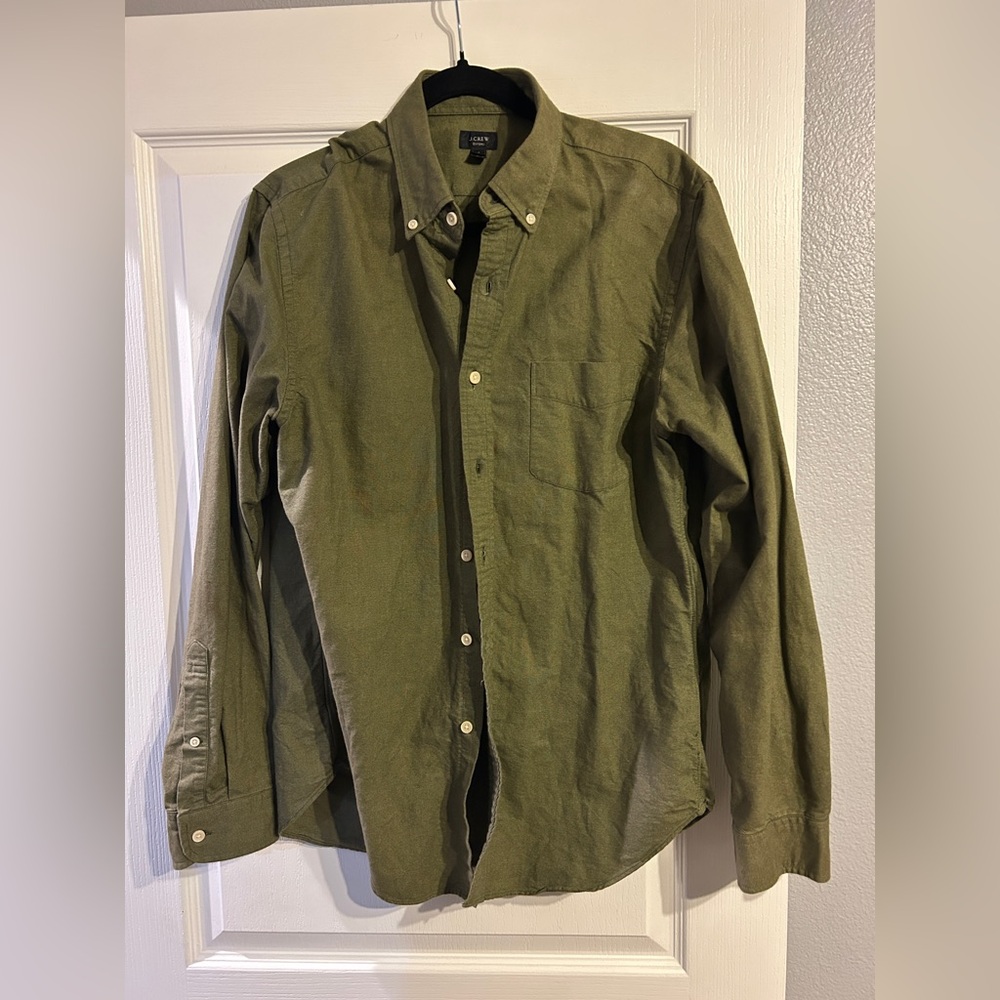 J Crew. Olive Green Men's Shirt - M